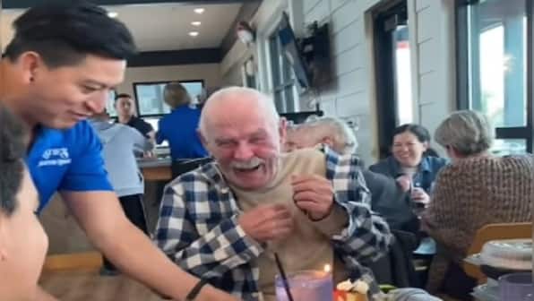 Watch: Viral video of 85-year-old overwhelmed on receiving birthday cake