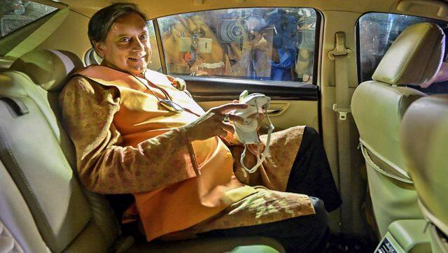 Shashi Tharoor at Wednesday's G-23 meet, which was held at Ghulam Nabi Azad's residence. PTI
