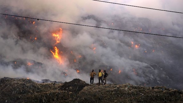 Fire at Delhi's Ghazipur 'garbage mountain' rages on for three days: What's going on and how it raised a political stink
