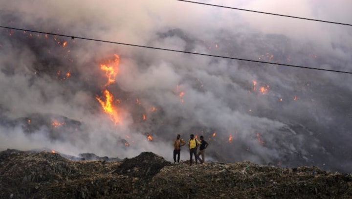 Fire at Delhi's Ghazipur 'garbage mountain' rages on for three days: What's going on and how it raised a political stink