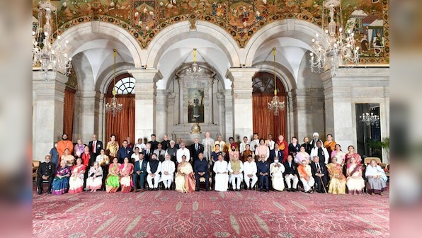 President Kovind confers Padma awards on late Kalyan Singh, actor Victor Banerjee, 63 others