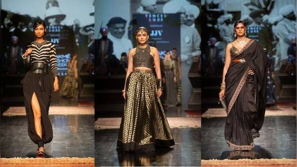 Mrunal Thakur walked for JJ Valaya show at Lakme Fashion Week 2022