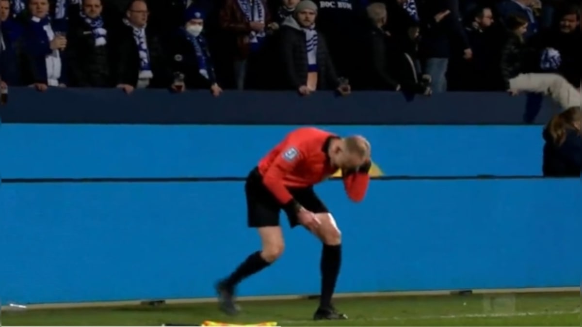 Watch: Bochum-Gladbach match abandoned after assistant referee hit on head with beer cup