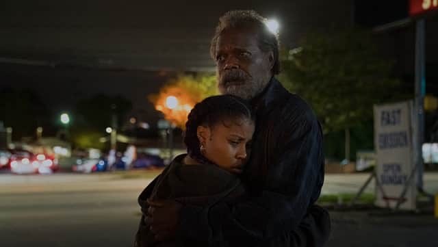 Dominique Fishback and Samuel L Jackson in The Last Days of Ptolemy Grey