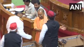 Watch: Yogi Adityanath and Akhilesh Yadav smile, greet each other in UP Assembly