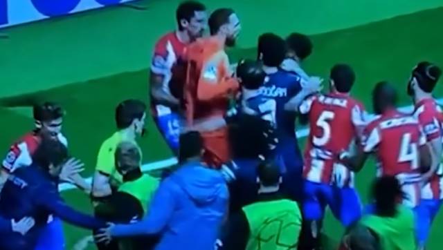 Savic was pushed toward the corner flag by the aggressive City players. Atletico goalkeeper Jan Oblak tried to play the peacemaker but couldn’t stop Savic from headbutting Sterling, leading to further confusion as staff from both sides joined in the argument. Twitter