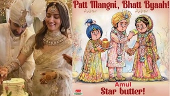 Amul celebrates Ranbir Kapoor-Alia Bhatt’s wedding with this "Patt Mangni, Bhatt Byah” post