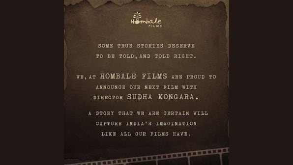 After KGF 2's success, Hombale Films announces a collaboration with Sudha Kongara