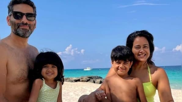 Watch: Sameera Reddy's ideal vacation in Maldives with husband, kids is too cute to miss