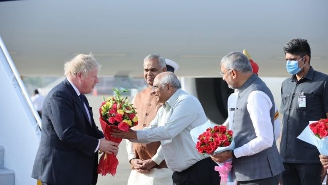 UK PM Boris Johnson arrives in India, given grand welcome in Ahmedabad UK PM Boris Johnson arrives in India, given grand welcome in Ahmedabad