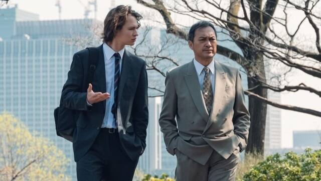 Ansel Elgort and Ken Watanabe in a still from Tokyo Vice