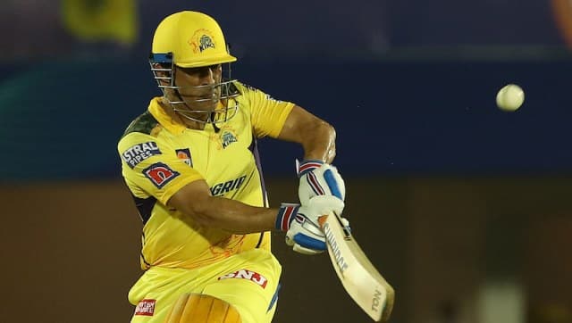 MS Dhoni of the Chennai Superkings during match 11 of the TATA Indian Premier League 2022 (IPL season 15) between the Chennai Superkings and the Punjab Kings held at the Brabourne Stadium (CCI) in Mumbai on the 3rd April 2022 Photo by Ron Gaunt / Sportzpics for IPL