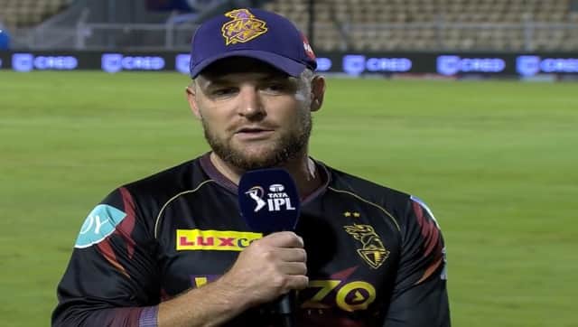 A screengrab from a video where Brendon McCullam relives his 15-year-old knock. Twitter/@IPL