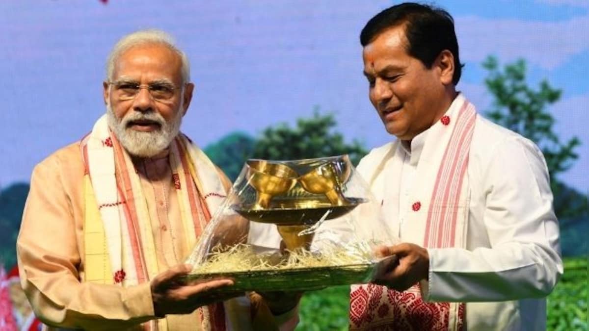 Watch: PM Modi plays 'dhol' during Bihu celebrations organised by Union Minister Sarbananda Sonowal