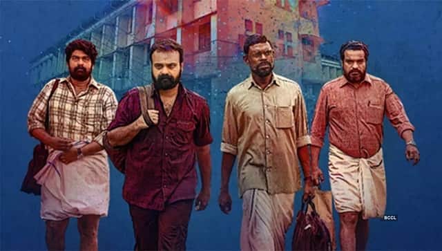 (L to R) Joju George, Kunchacko Boban, Vinayakan and Dileesh Pothan play Adivasi rights activists in Pada