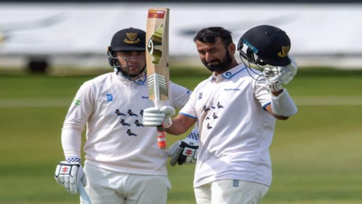 Cheteshwar Pujara hits double ton in second innings on Sussex debut