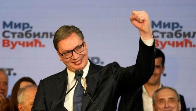 Serbia's Aleksandar Vucic and his populist right-wing party projected to win re-election Serbia's Aleksandar Vucic and his populist right-wing party projected to win re-election