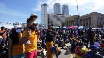 Sri Lanka economic crisis: Protesters mark New Year near President Gotabaya Rajapaksa's office demanding his resignation
