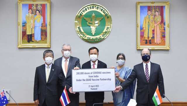 Thailand gets India-made COVID vaccines under Quad initiative Thailand gets India-made COVID vaccines under Quad initiative