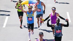At Boston Marathon, Ukrainian runners show national pride