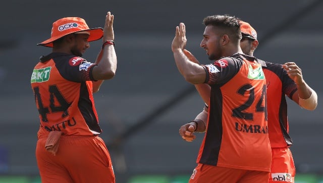 SRH's Umran Malik picked up four wickets against Punjab Kings. Sportzpics