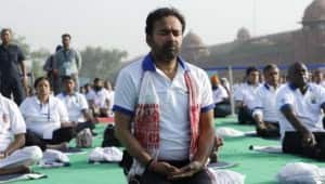 Union Minister G Kishan Reddy at Red Fort doing Yoga: Twitter
