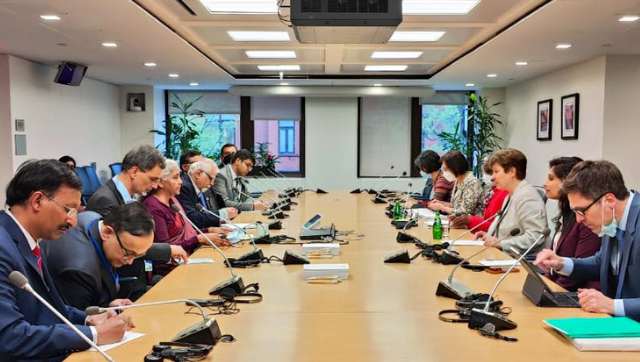 Finance Minister Sitharaman meets IMF chief, discusses impact of recent 'geopolitical developments' on global economy Finance Minister Sitharaman meets IMF chief, discusses impact of recent 'geopolitical developments' on global economy