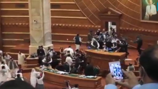Chaos erupts in Pakistan's Punjab Assembly after PTI members attack deputy speaker Chaos erupts in Pakistan's Punjab Assembly after PTI members attack deputy speaker