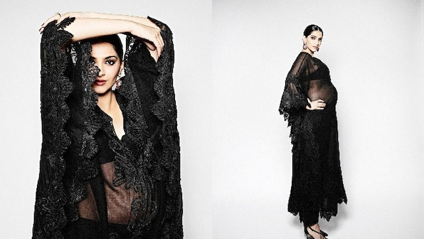 Sonam Kapoor shows off baby bump in sheer black kaftan; check pictures here