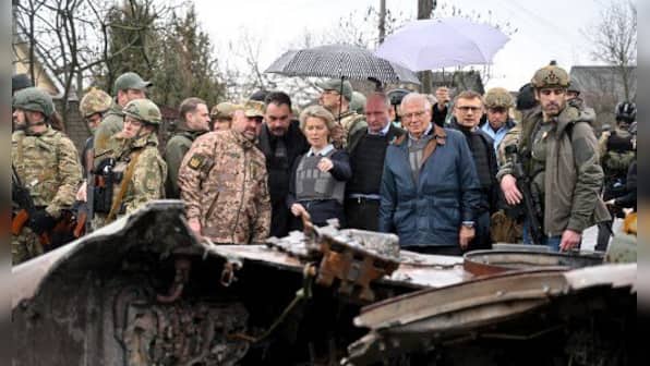 'Your fight is our fight,' says EU chief Ursula von der Leyen as she visits Ukraine's Bucha where civilians were killed