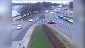 Watch: Parked car slides down busy road, plunges into river in Europe; video goes viral