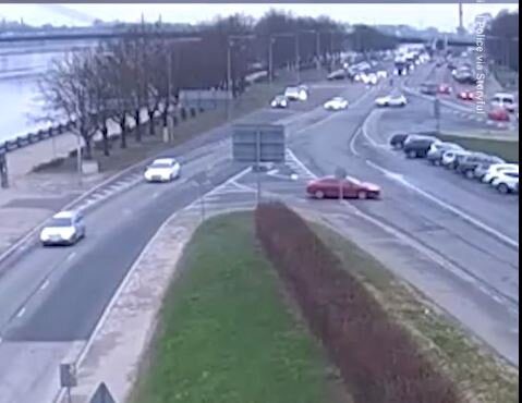 Watch: Parked car slides down busy road, plunges into river in Europe; video goes viral Watch: Parked car slides down busy road, plunges into river in Europe; video goes viral
