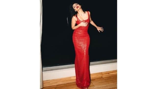 Shobhita Dhulipala in a red gown