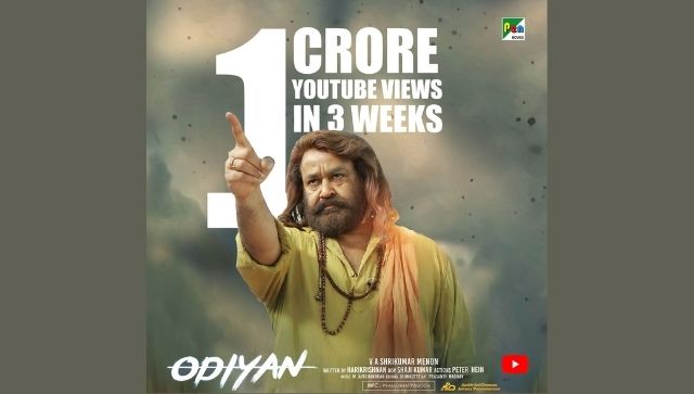 Hindi dub of Mohanalal starrer Odiyan crosses 10 million views on his birthday Hindi dub of Mohanalal starrer Odiyan crosses 10 million views on his birthday
