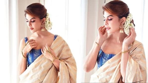 Jacqueline Fernandez looks stunning in a saree; Have a look
