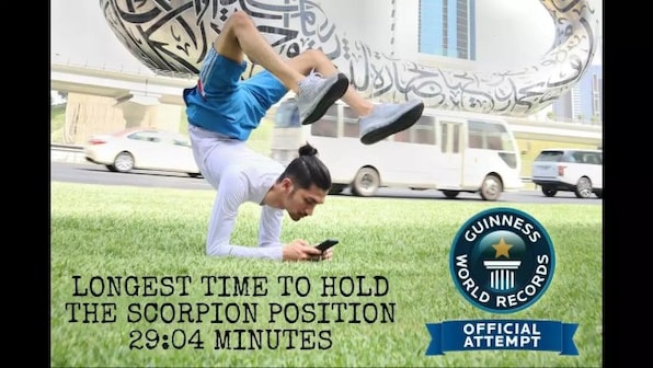 Indian yoga teacher in Dubai holds scorpion pose for over 29 minutes, earns Guinness World Record