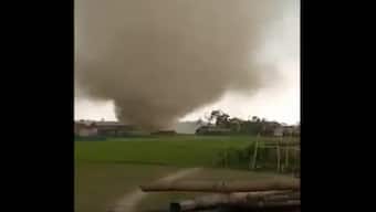 Watch | Storm hits Assam's Barpeta district; several houses destroyed