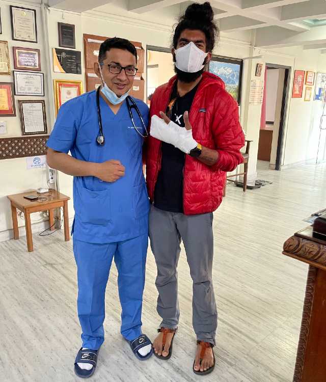 Anurag Nallavelli suffered frostbites to three of his digits on Dhaulagiri. Image courtesy Shail Desai