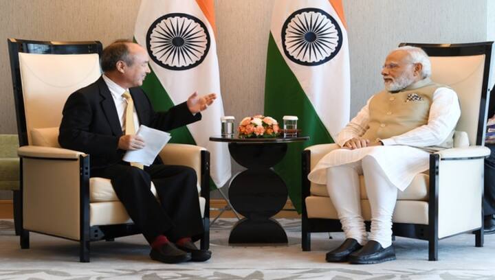 Narendra Modi discusses Softbank's participation in new technologies with company founder in Tokyo
