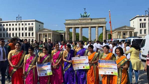 At Berlin's iconic Brandenburg Gate, Indians dance to beat of drums, give grand welcome to PM Modi in Germany