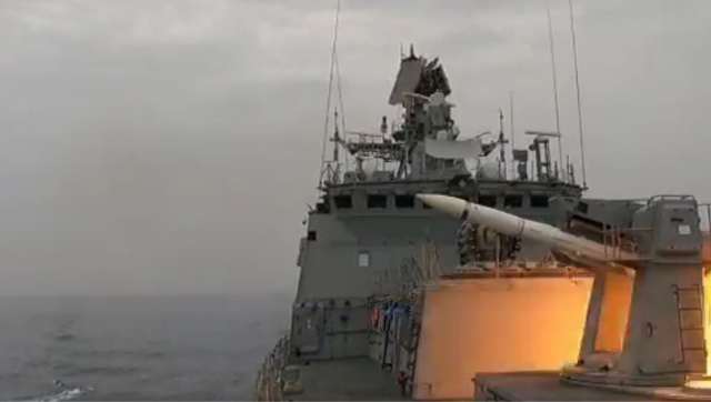 WATCH: Indian Navy successfully tests surface-to-air missile system from warship, hits low flying target with accuracy WATCH: Indian Navy successfully tests surface-to-air missile system from warship, hits low flying target with accuracy