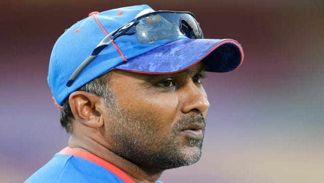 Head coach of Mumbai Indians Mahela Jayawardene during Match 44 of the IPL 2022 between the Rajasthan Royals and Mumbai Indians at the DY Patil Stadium in Mumbai on 30 April, 2022. Sportzpics for IPL