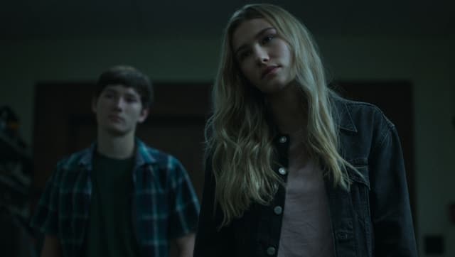Ozark. (L to R) Skylar Gaertner as Jonah Byrde, Sofia Hublitz as Charlotte Byrde in Season 4 Part 2 Episode 5 of Ozark. Cr. Courtesy Of Netflix © 2022
