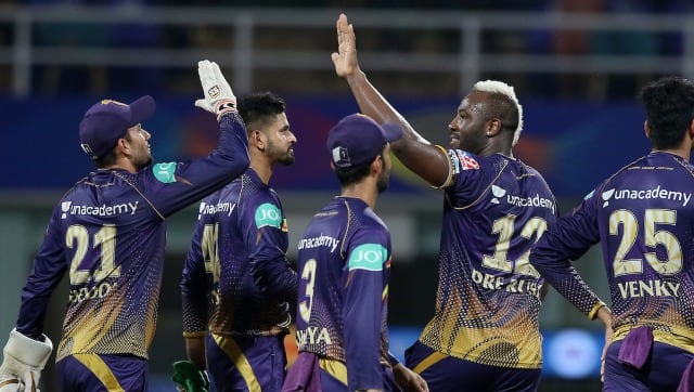 KKR players celebrate after win over Mumbai Indians. Sportzpics