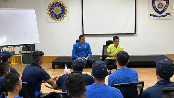 National football captain Sunil Chhetri interacts with North East cricketers on BCCI's invite