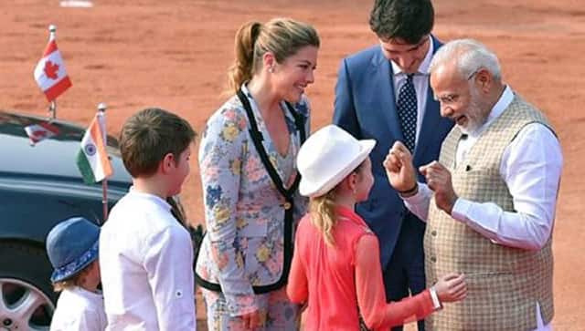 Prime Minister Narendra Modi interacting with the children of Canadian counterpart Justin Trudeau. PTI