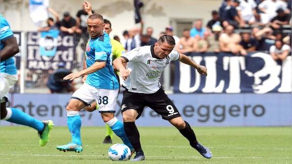 Serie A: Napoli beat Spezia in match stopped for fan violence