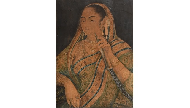 Nur Jehan smoking a Huqqa  - nineteenth century | National Gallery of Modern Art, New Delhi