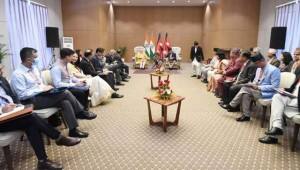 PM Modi holds bilateral talks with Nepal PM in Lumbini - Twitter/@MEAIndia