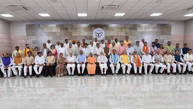 Enroute Delhi from Nepal, PM Modi makes stopover in Lucknow, meets ministers in Yogi Adityanath's Cabinet Enroute Delhi from Nepal, PM Modi makes stopover in Lucknow, meets ministers in Yogi Adityanath's Cabinet